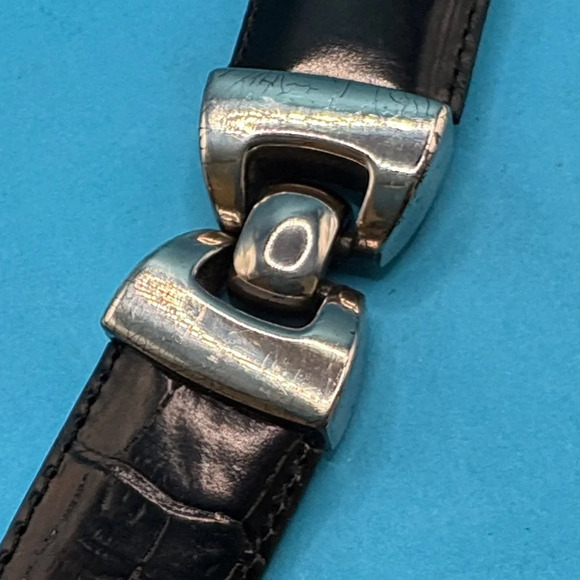 Brighton medium 24603 Classic Black Leather Belt with Silver Buckle, 36 inch - Picture 4 of 8